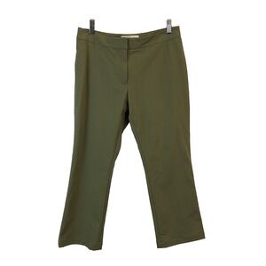 Lafayette 148 New York Pants Womens 4 Green Stretch Cropped Career Work Y2K